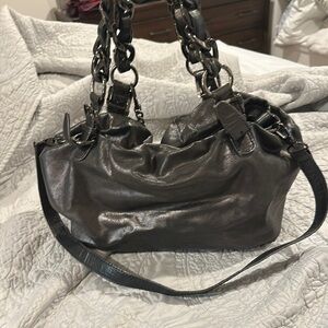 Michael Kors Gunmetal Shoulder Bag with Chain Straps